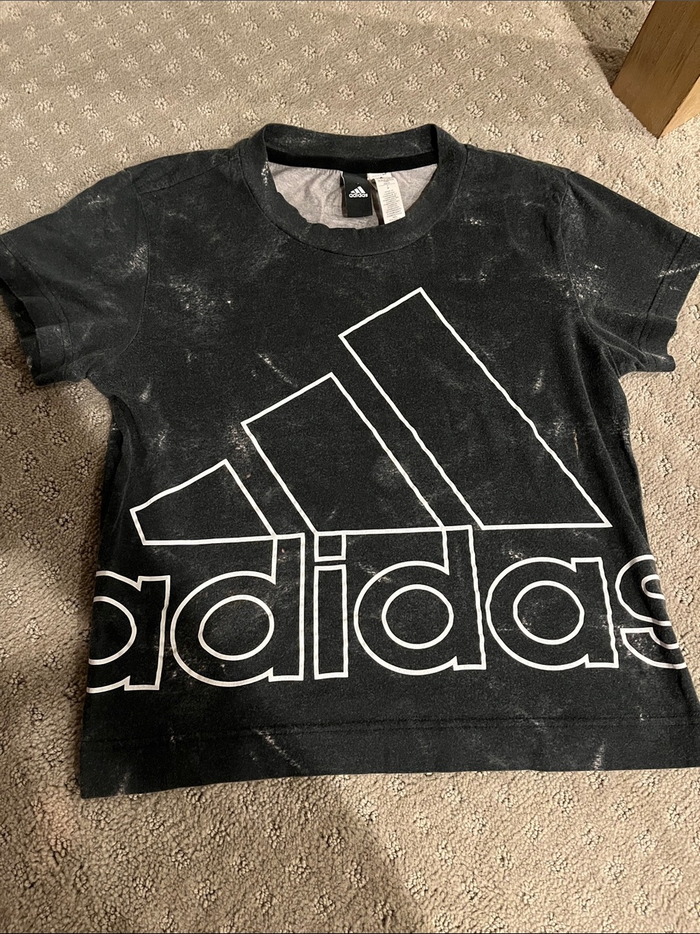 adidas Black Tee with Large White Logo